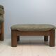 Armchair and footstool - green leather - 1960s
