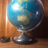 Old world map globe terrestrial grange batelière paris vintage #a356