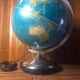Old world map globe terrestrial grange batelière paris vintage #a356