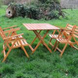 Vintage wood folding garden set.