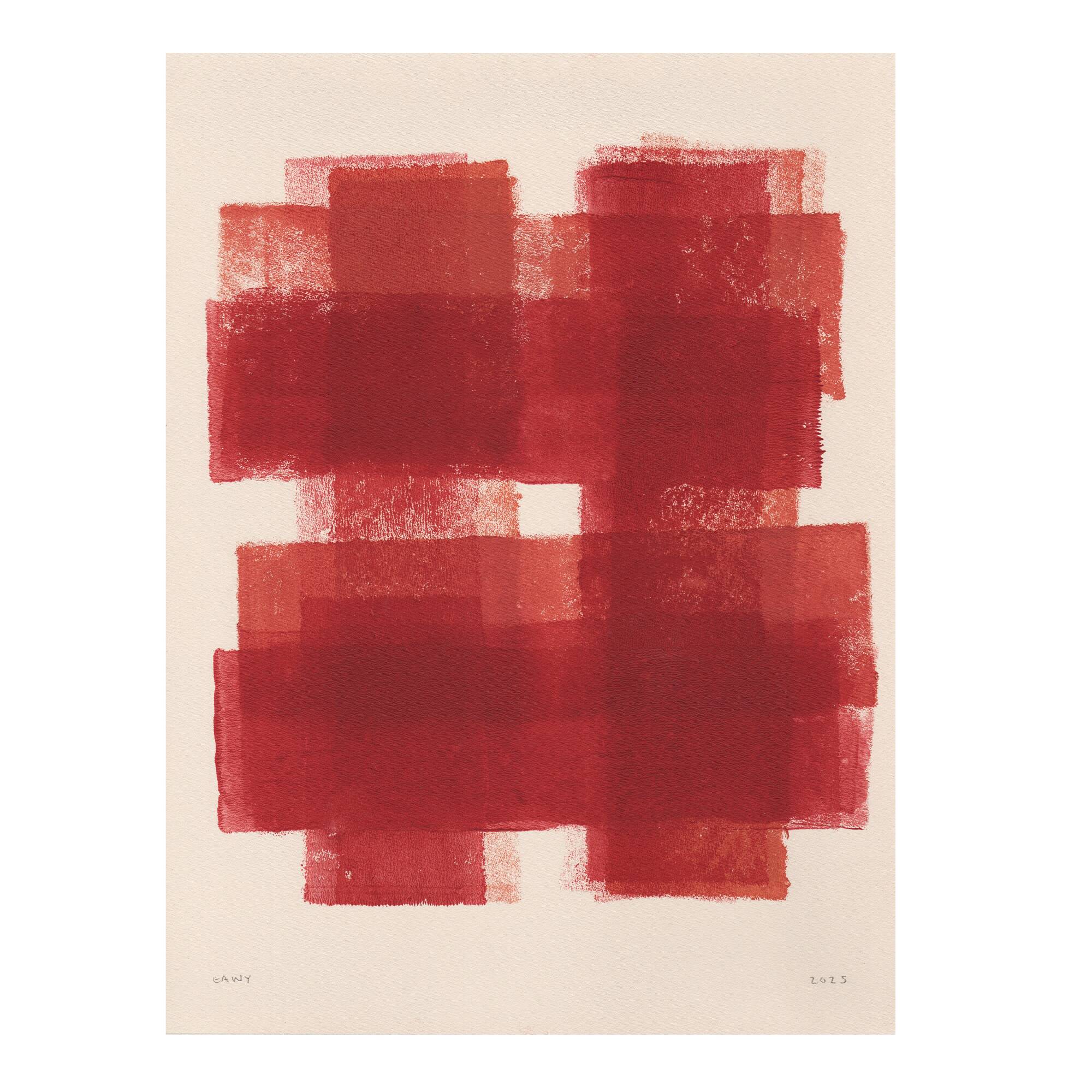 Abstract painting on paper B245 painting signed Eawy