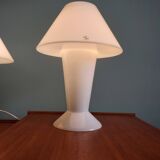 Paire de lampes champignon Peill & Putzler en opaline blanche
