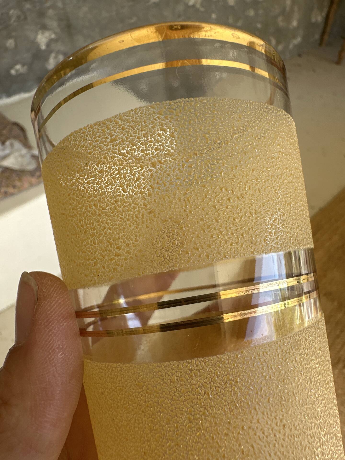 Service for orangeade in frosted glass