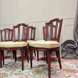 Set of Six Louis XVI Style Oak Chairs