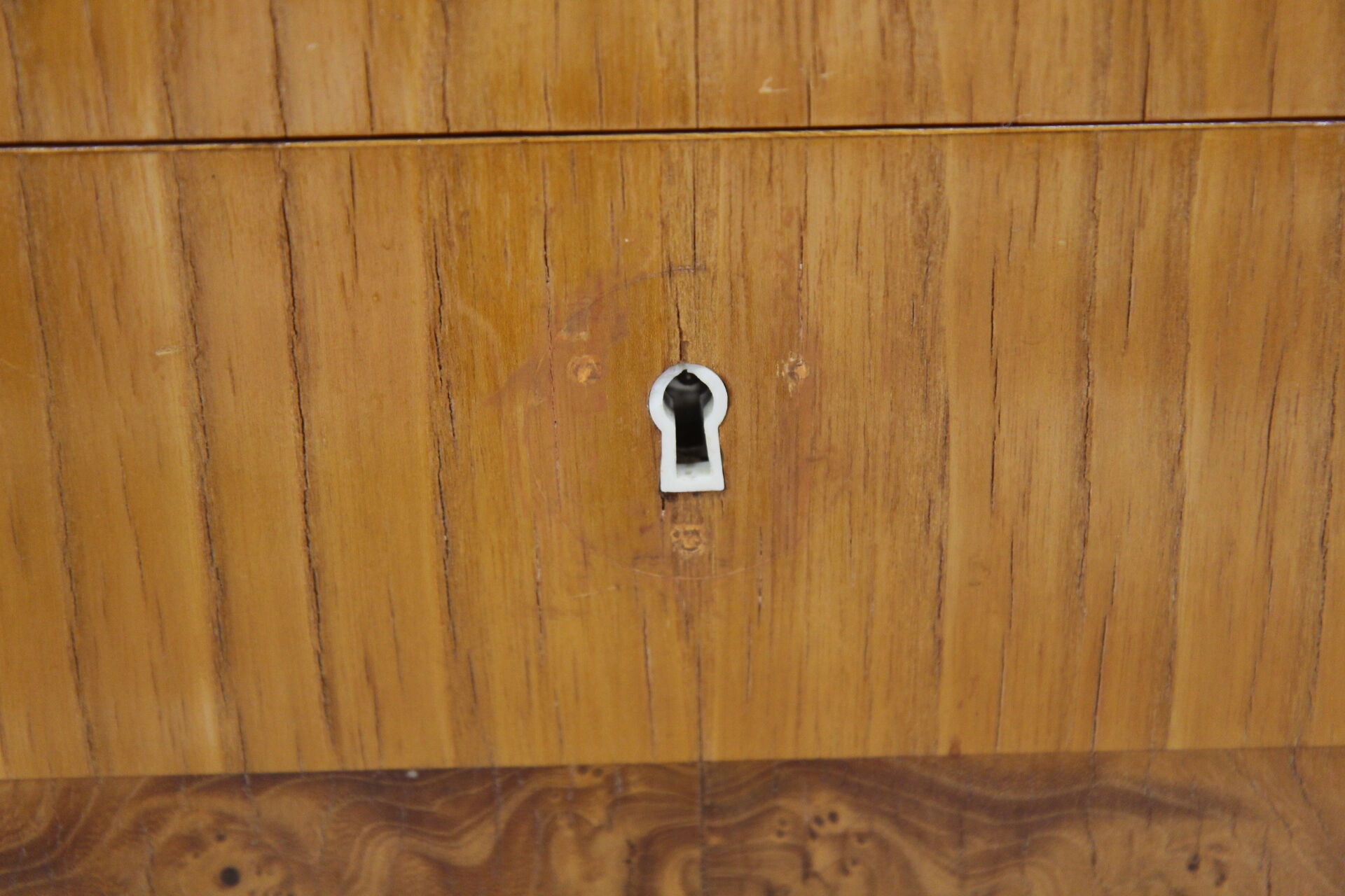 Scandinavian secretary in elm, Swedish modern, Sweden, 1940.