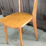 Series of six wooden bistro chairs
