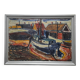 Expressionist painting boats by Bent Kokkenberg