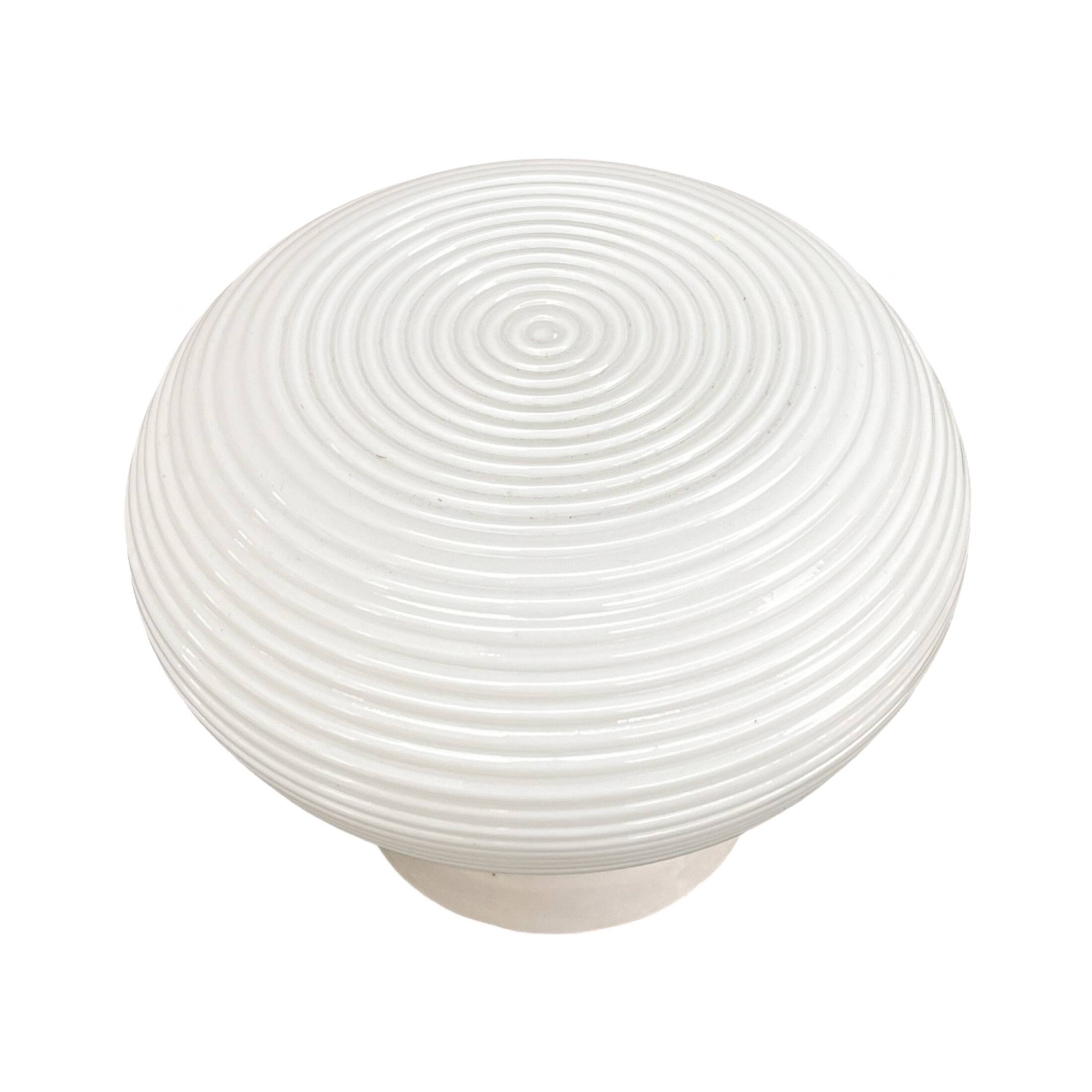 White glass spiral wall lamp by Polam Vikasy, Poland in the 1970s.