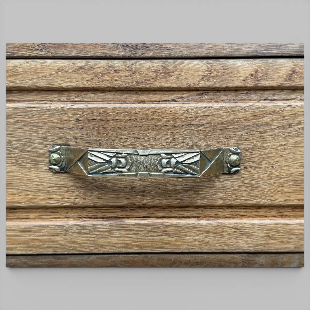 Art Deco bonnetière wardrobe from Paris in raw and solid oak.