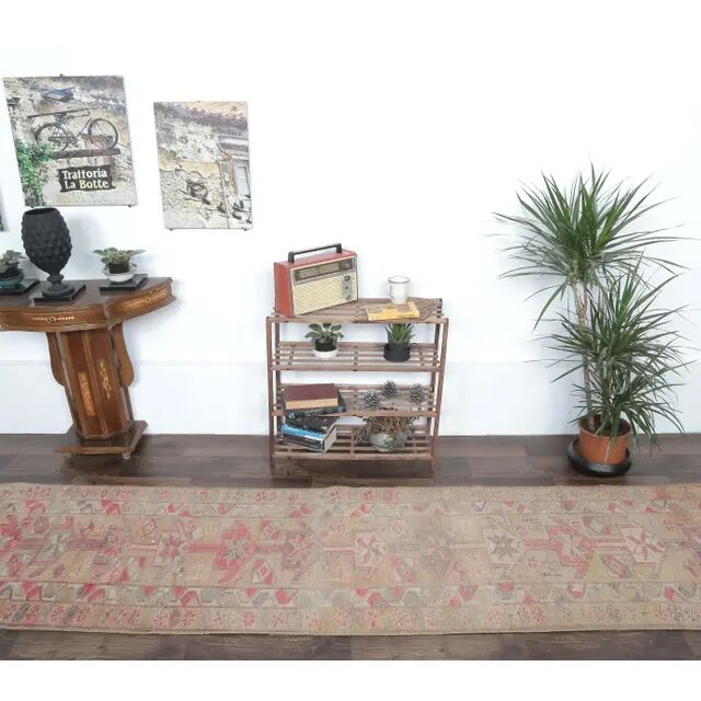 Oushak Turkish Hand-Knotted Runner 88x311