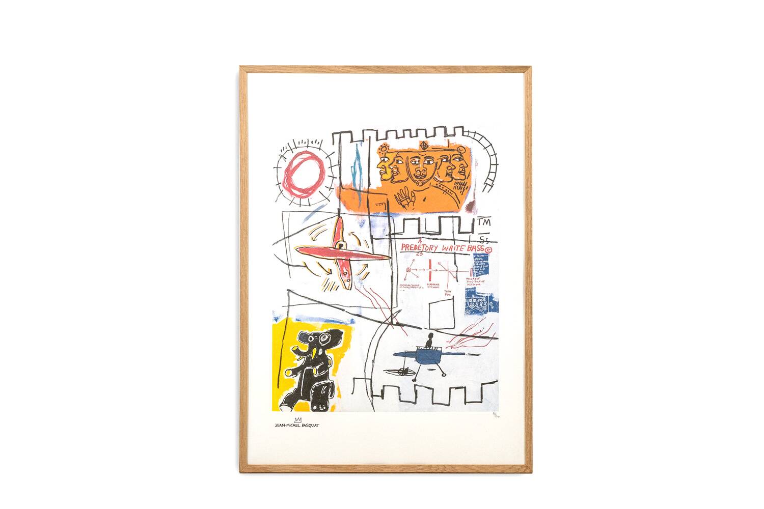 Jean-Michel Basquiat. Numbered color silkscreen print. 1990s.