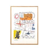 Jean-Michel Basquiat. Numbered color silkscreen print. 1990s.