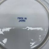 Service of 6 dessert plates, floral decoration, flowers, Japanese porcelain, Phoenix pattern, Blue, Japan