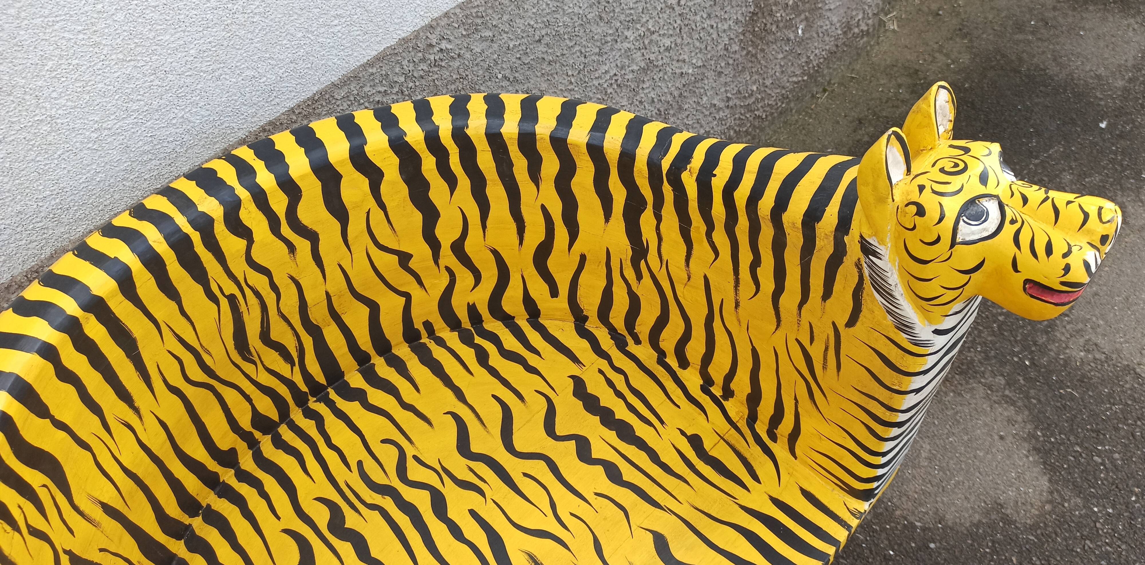 “Tiger” look wooden armchair