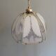 Gold metal pendant lamp and Murano glass panels by Eglo Leuchten Austria 1970