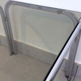 small coffee table glass and chrome 80s