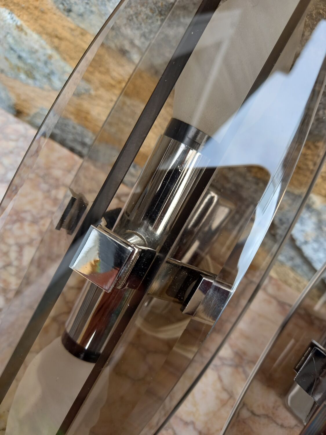 Pair of Veca brand glass wall lights