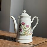 Teapot with stylized pink flower patterns brand Made in Korea H23