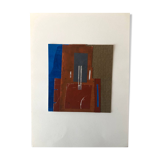 Abstract Artwork Collage Beige Blue