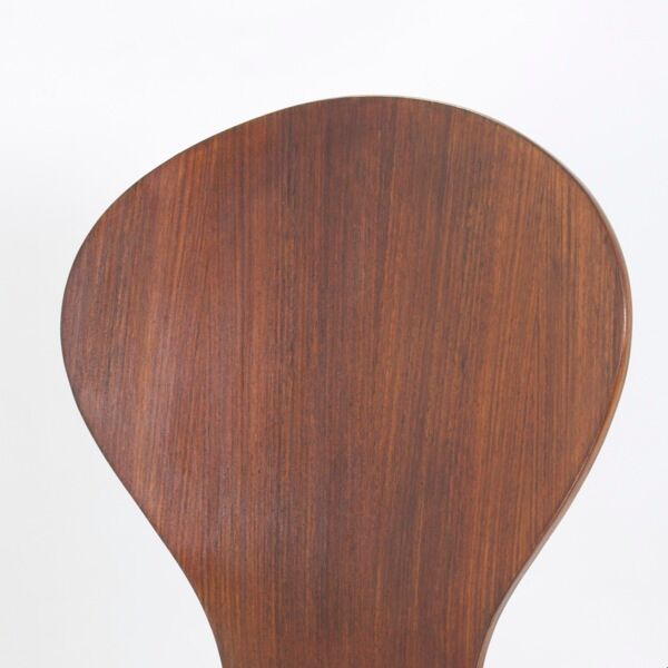 Vintage rotating chair in rosewood and chromed metal, 1950