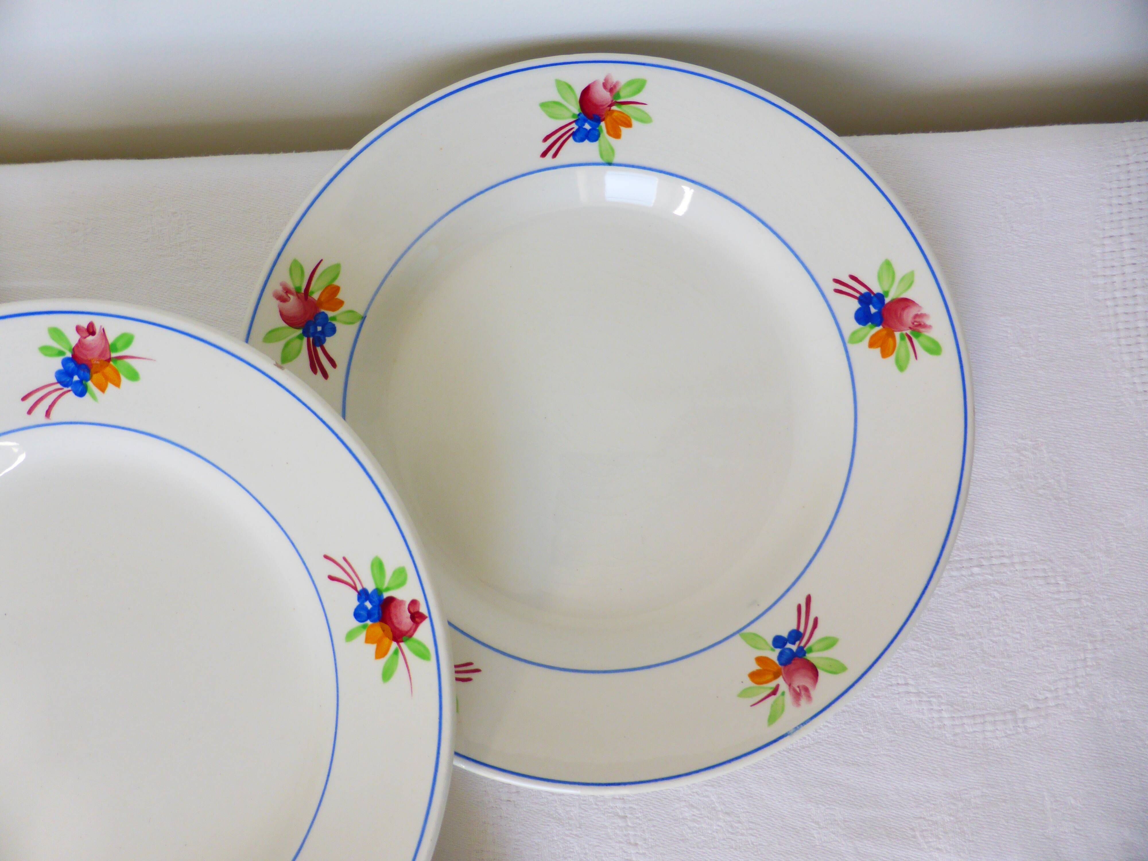 4 dessert plates of Gien model Nice