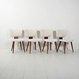 Set of Four Scandinavian Chairs in Bouclé wool