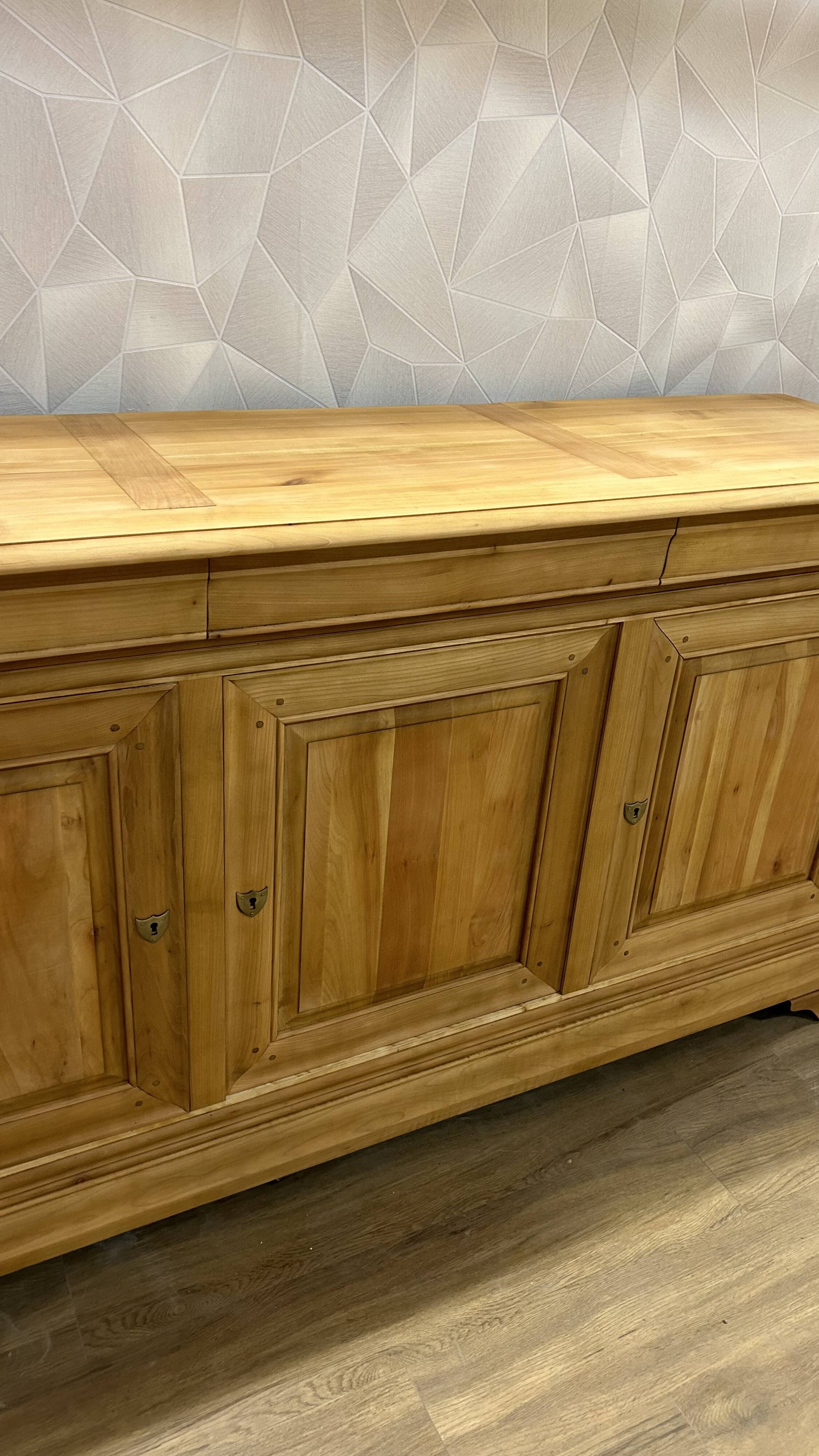 Louis Philippe 3-door buffet, airbrushed and glazed