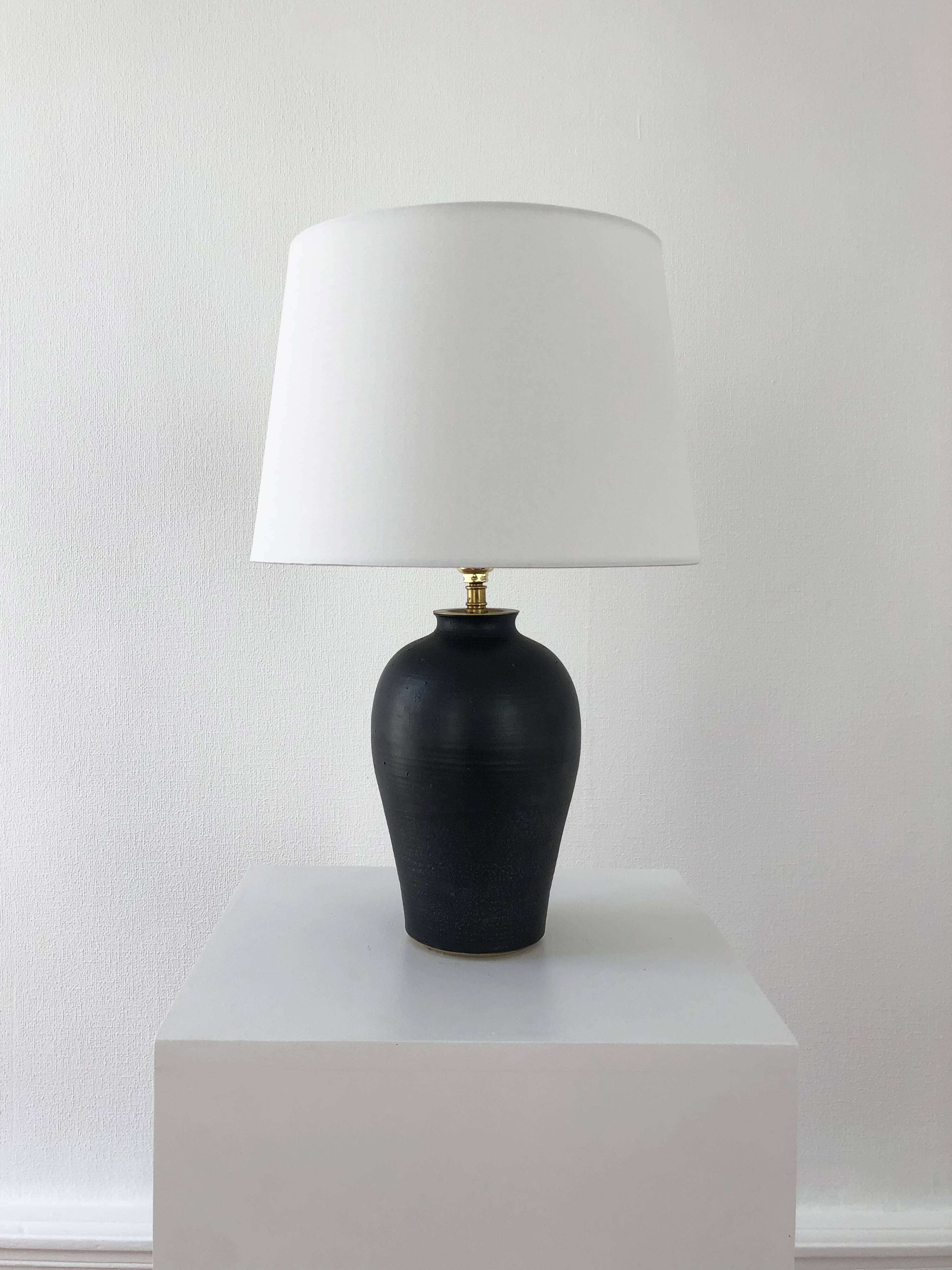 Lampe balustre en céramique vintage