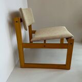 Pair of Michel Mortier armchairs in light wood