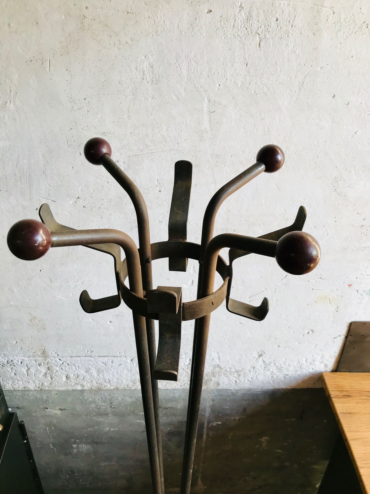 Coat hanger Raw metal and Bakelite