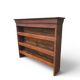 Old shop shelf in pine, early 20th-century trade furniture.