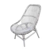 Fauteuil en rotin de 1950/60 peinture blanche cérusée