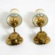 Two beautiful original Mid Century Modern floral wall lamps made of brass w