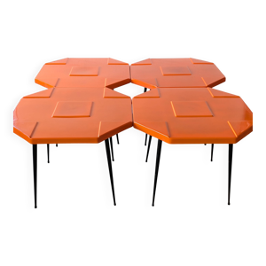 lot de 4 tables fibre - verre