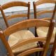 Lot de 4 chaises campagnard bois massif paillées 1980