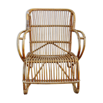 Rattan armchair Louis Sognot