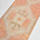 Pale Red & Cream Turkish Vintage Runner Rug, 83x376Cm