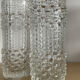 Pair of vintage Bubble roll vases in moulded glass