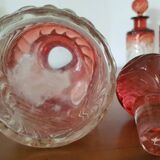 BACCARAT - bottle from the “Multiple Rosaces” series - 21 cm - tinted pink crystal