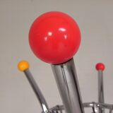 Rare chrome coat rack with colored balls, 1950s