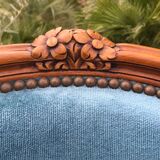 Louis XV-style basket bed and 2 convertible armchairs