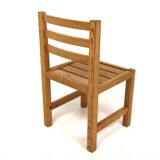 Set of 4 Scandinavian pine chairs, Sweden, 1970