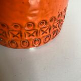 Bitossi Ceramiche orange pitcher vase by Aldo Londi Italian design
