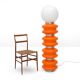 Orange and white glass floor lamp by Stilux Milano, 1970.