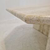 Italian octagon coffee table in travertine, 1980s