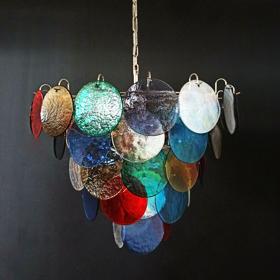 Chandelier 10 fires in murano glass, Italy, 80s