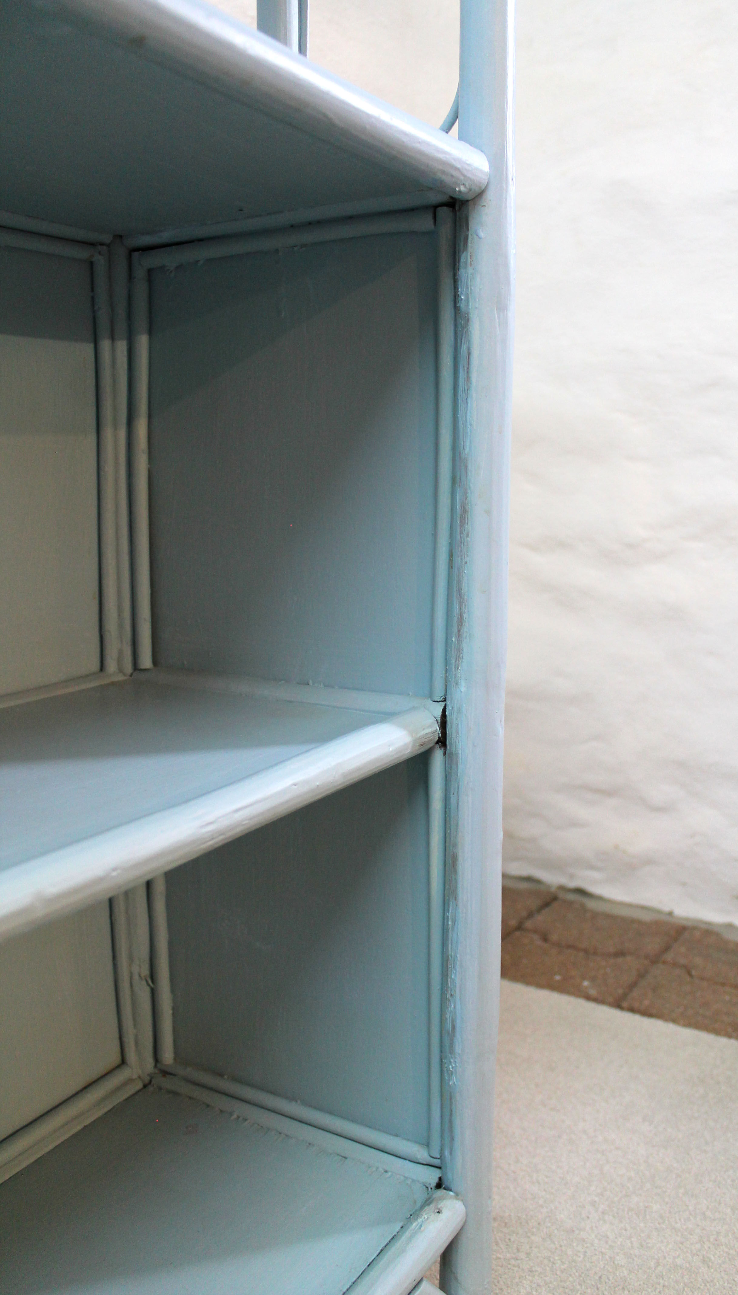 Blue bamboo shelf