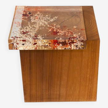 Sculptural sidetable ‘Sparkling of Ice, serie Cubi in Metamorfosi by Albert Alois