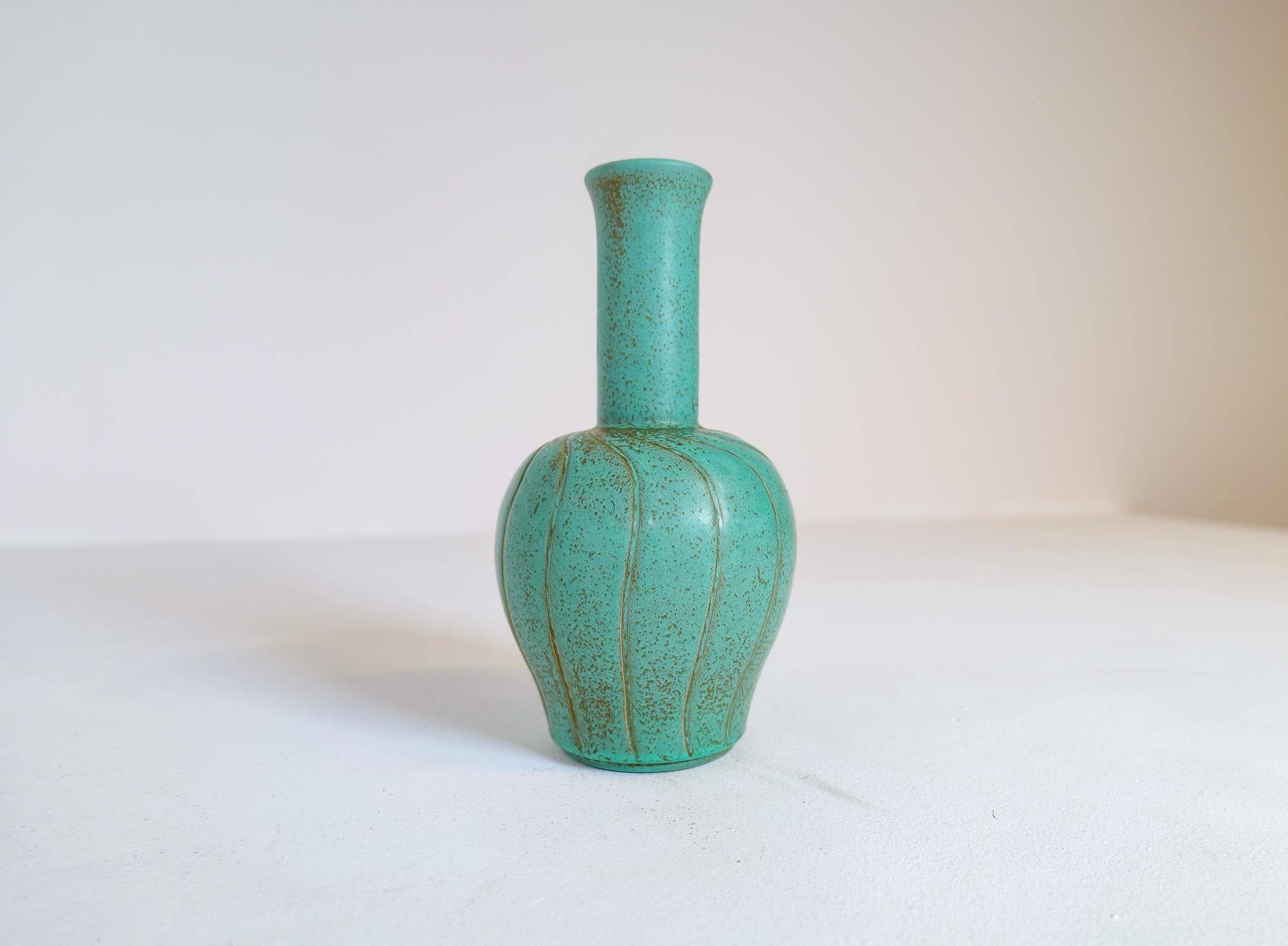 Vase en céramique Art Déco Bo Fajans Ewald Dahlskog, Suède, 1937