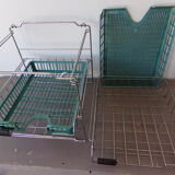 Banette of 2 metal mail baskets 70s